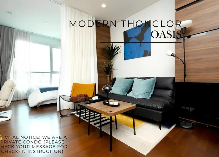 New 5min Thonglo Bts, Pool, Fitness 4 Guests Max Near Emsphere, Emquartier