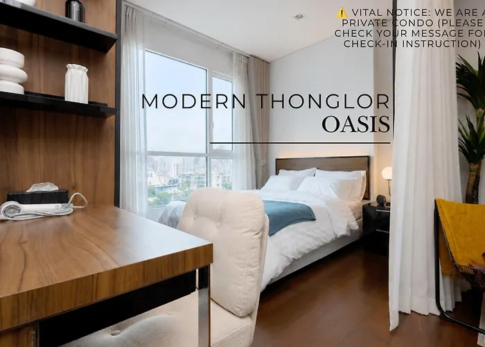 New 5min Thonglo Bts, Pool, Fitness 4 Guests Max Near Emsphere, Emquartier Апартаменты *